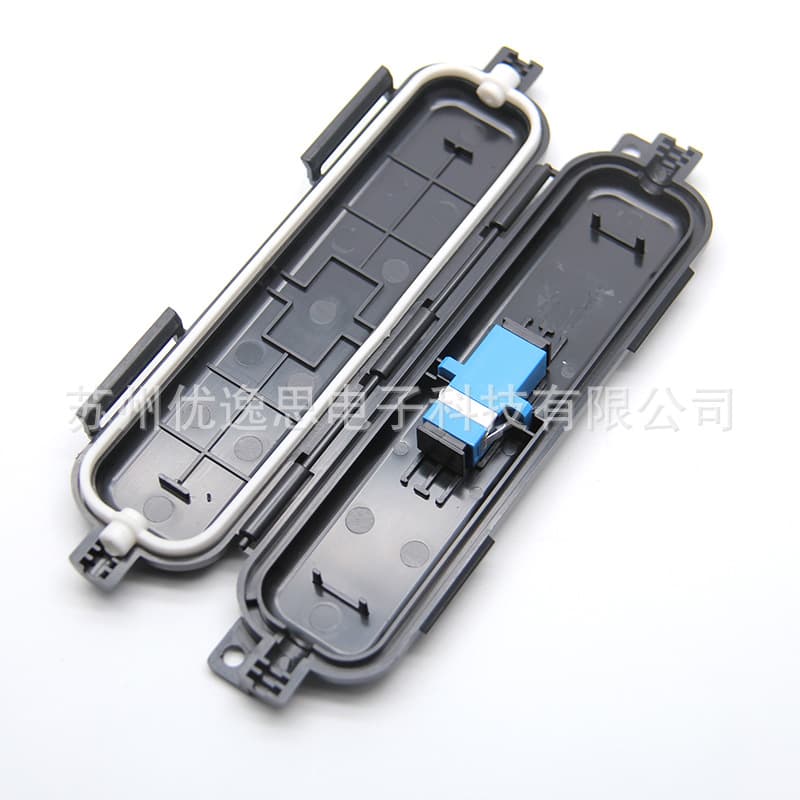 Black Outdoor Waterproof Dustproof Fiber Optic Protection Box SC Fiber Optic Patch Cord Protection Box Square Port Fiber Optic Cable Protection Box