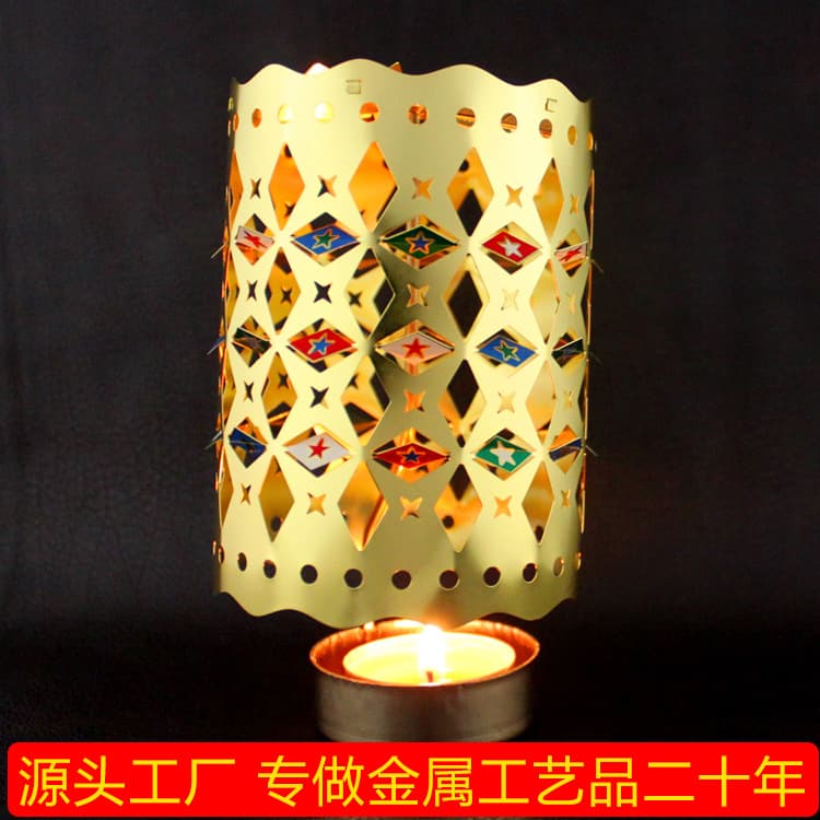Wholesale Wedding Candle Holder Making, Auto-Rotating Hollow Design, Imported Pure Copper Material, No Design Needed, Factory Direct Supply