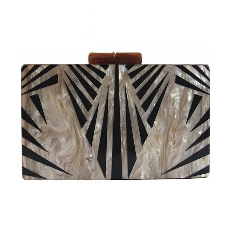 New Women's Geometric Color-Block Acrylic Handbag, European and American Style Street Snap and Banquet Box Bag, Shoulder and Crossbody Bag