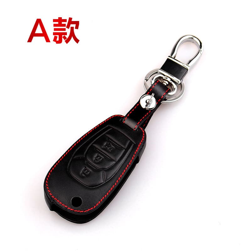 Genuine Leather Key Case for Chevrolet Trax 2-Button, Cruze 3-Button, Aveo 4-Button Key Fob Cover