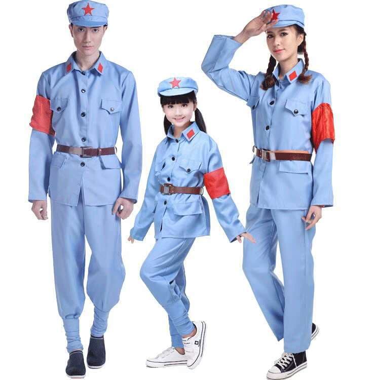 Children's Red Army Anti-Japanese War Costume, Eighth Route Army New Fourth Army Stage Drama Performance Outfit, Adult Red Guard Military Uniform