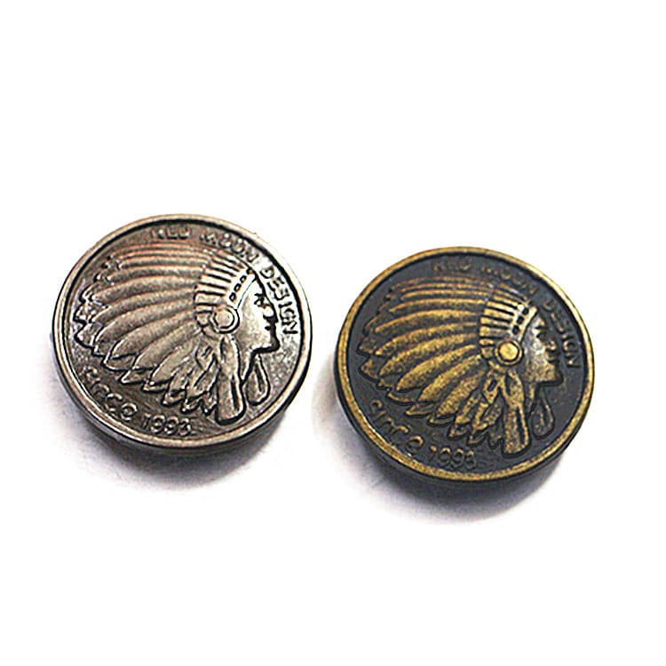 Wholesale 30mm Native American Money Clip Button, Vintage DIY Decorative Buckle for Leather Belt Screw Keychain