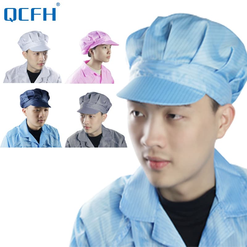 Anti-static cap, work cap for food workshop, labor protection cap, dust cap, blue dust-free cap for women, white for men