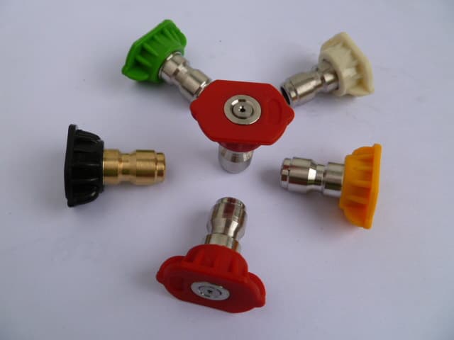 Stainless Steel G1/4 Quick-Connect Nozzles for High-Pressure Washers, Straight and Fan Pattern Colored Spray Heads for Car Wash Guns