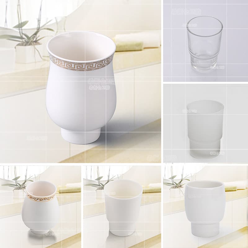 European-style Ceramic Couple Toothbrush Cups, Single Water Cup, Transparent Washing Cup, Frosted Glass Toothbrush Cup, Universal Type