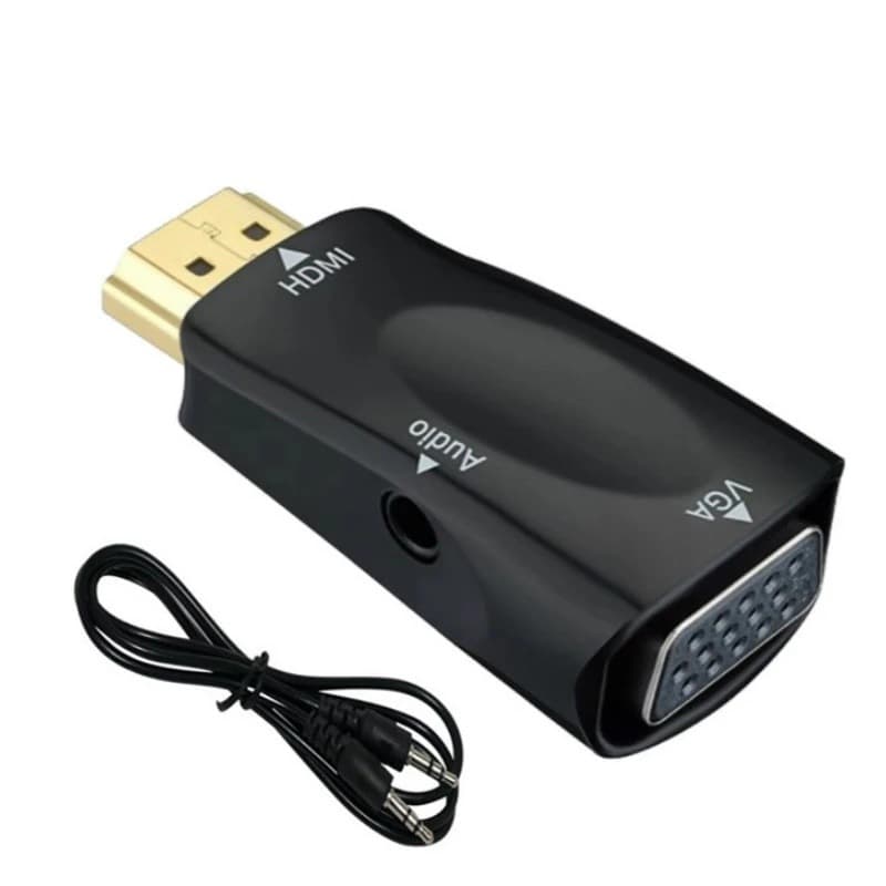 MINI HDMI to VGA Adapter with Audio Power Supply HDMI TO VGA for Set-Top Box to TV