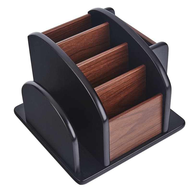Huixing Creative Multi-functional Desktop Remote Control Storage Box, Wooden Office Desktop Item Storage Pen Holder with Logo Printing