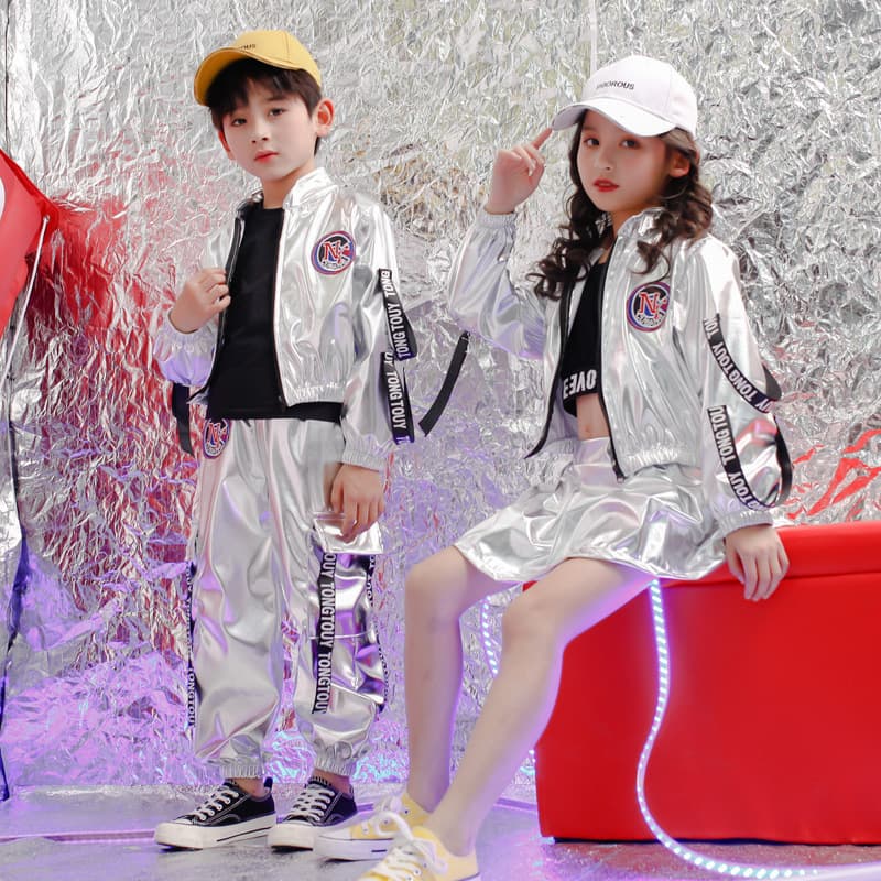 Children's Hip Hop Dance Set Boys Hip Hop Drum Performance Costume Girls Jazz Dance Outfit Hip Hop Clothes Trendy