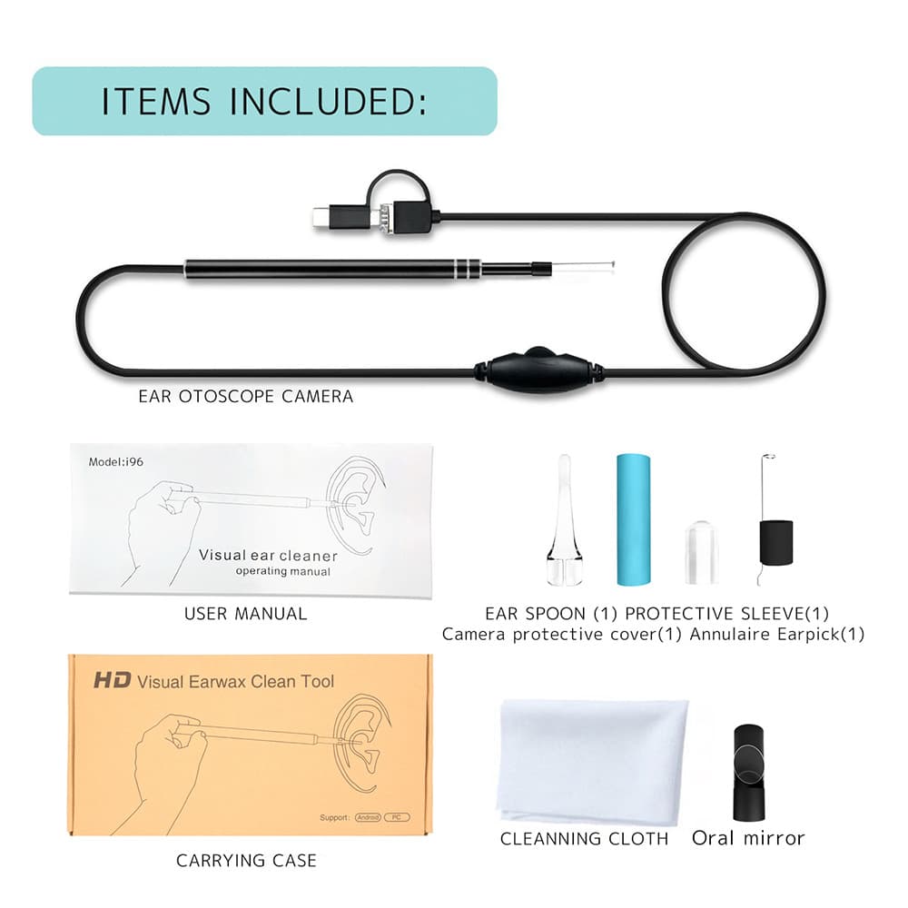 Visual Ear Pick with Ear Canal Endoscope, High-Definition Ear Cleaning, Safe ENT Cleaning and Pediatric Dental Inspection