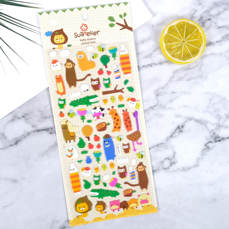 Creative Cartoon Animal Stickers 3D Puffy Bubble Stickers for Scrapbooking Cute Sticker Decals