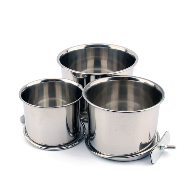 Parrot Stainless Steel Parrot Food Box Pitcher Water Basin Water Cup Bowl Food Cup Groove Bird Supplies