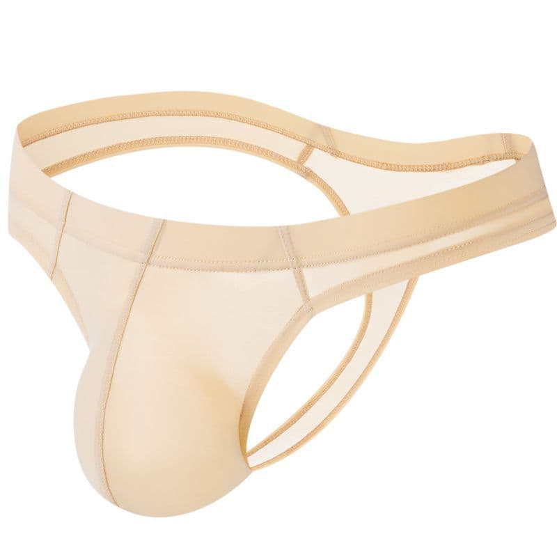 Ultra-Thin Semi-Transparent Ice Silk Men's Bikini Briefs Triangle Underwear Low Waist T-String Fun And Sexy Swimwear