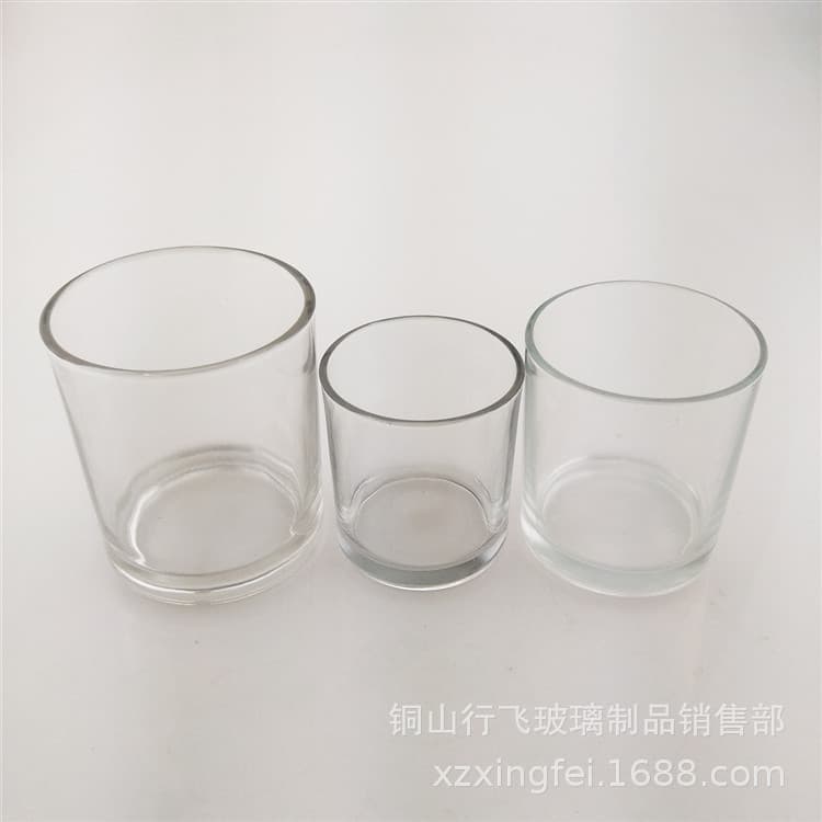Candle Glass Cup Candle Holder Press Product Glass Candle Holder Glass Bottle Ground Mouth Sandblasted Electroplated Wooden Lid