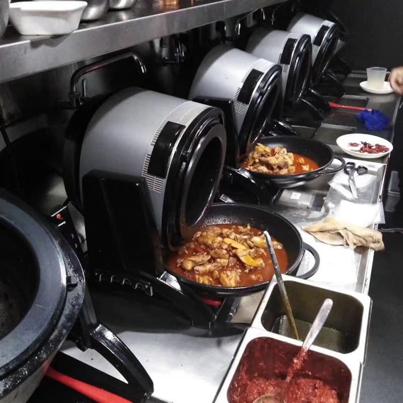 A piece of cake! Commercial fully automatic stir-fry machine, intelligent robot drum stir-fry machine for noodles and rice, 6L.