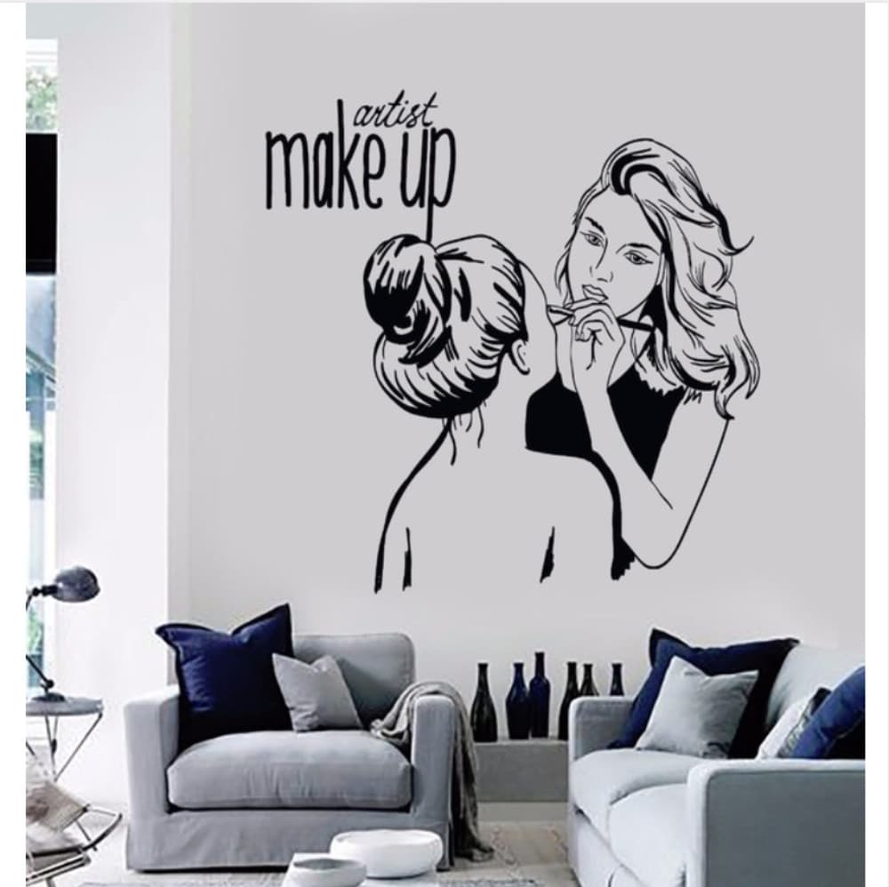 Artist Make Up Female Makeup Artist Pattern Beauty and Hair Salon Window Fine Engraved Sticker