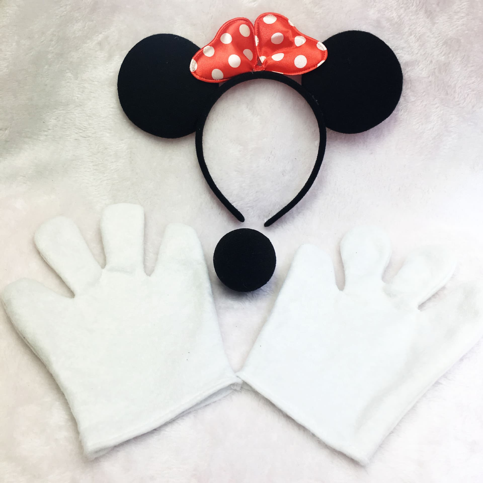 Minnie Mickey headbutton gloves nose suit cos Halloween headband children's dress Mickey Mouse headdress new style