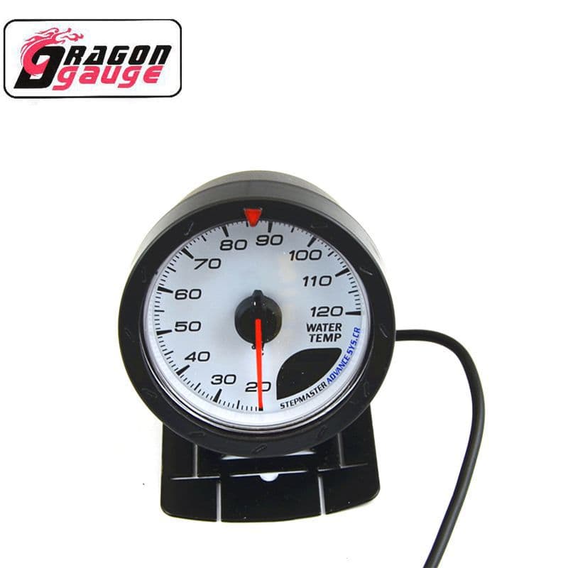 60mm Car Modification Gauge Red and White Light White Face Water Temperature Gauge with Bracket
