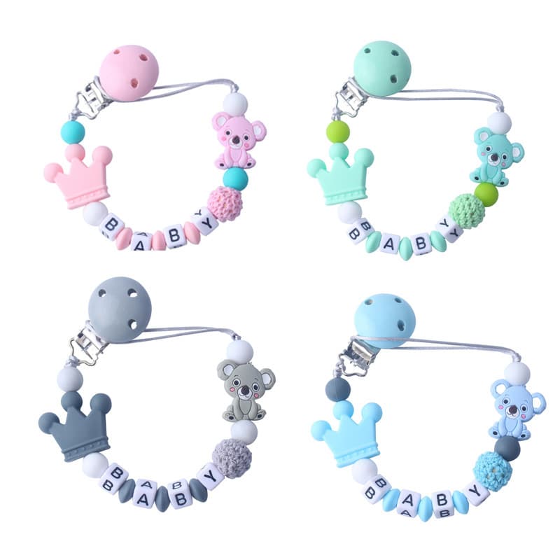 Baby Silicone Pacifier Chain Kangaroo Cartoon Toy Teething Chewing Chain New Style Feeding Supplies