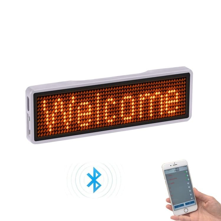 Bluetooth Version LED Chest Badge Customizable Rechargeable Electronic Chest Badge Scrolling Screen Drivers After Drinking