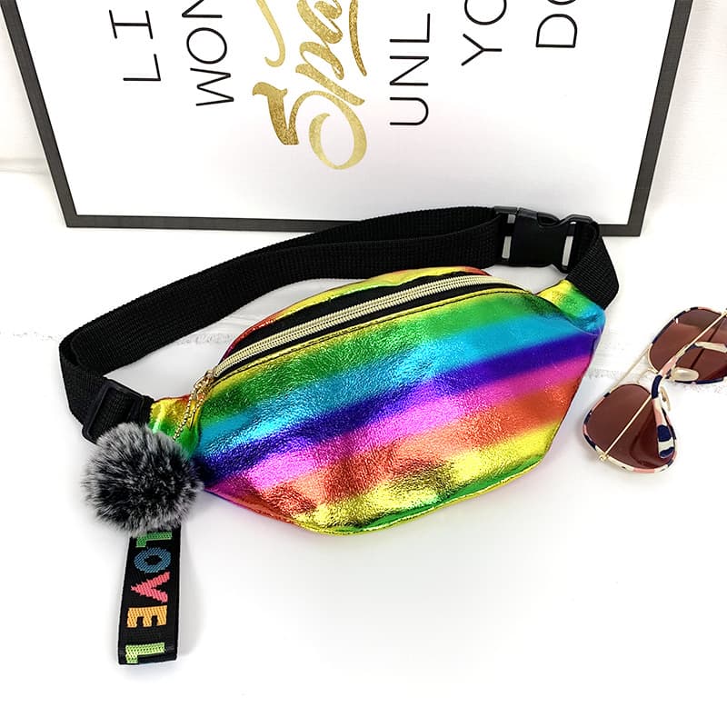 Hot-selling new PU laser-cut sports outdoor fashion waist bag, versatile glossy leather waist bag for men and women, crossbody chest bag wholesale.