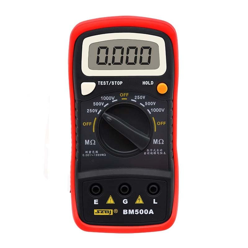 Binjiang BM500A Digital Insulation Resistance Tester 1000V Digital Megohmmeter 500V Electronic Hand-Crank Meter