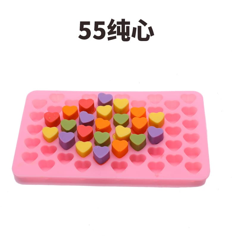 55 Heart-Shaped Silicone Cake Mold, Silicone Chocolate Ice Cube Tray, Heart Shape Mold for Jelly and Ice Cubes