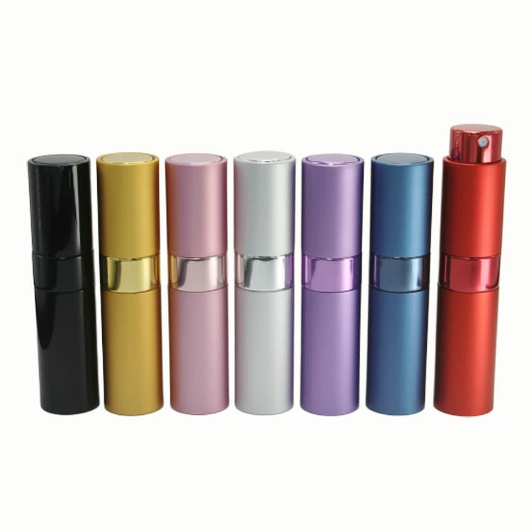 8ml rotating perfume bottle aluminum perfume bottle metal dispensing bottle convenient travel spray bottle spray bottle