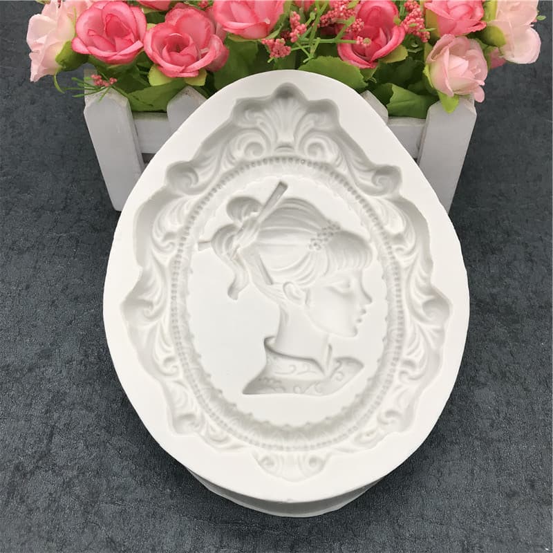 New Baking Tool European Vintage Lady Portrait Silicone Mold Fondant Chocolate Cake Silicone Mold