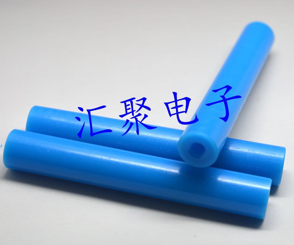 POM blue rod 10*80mm, blue cylindrical plastic adhesive rod, round plastic adhesive column with M4 internal thread