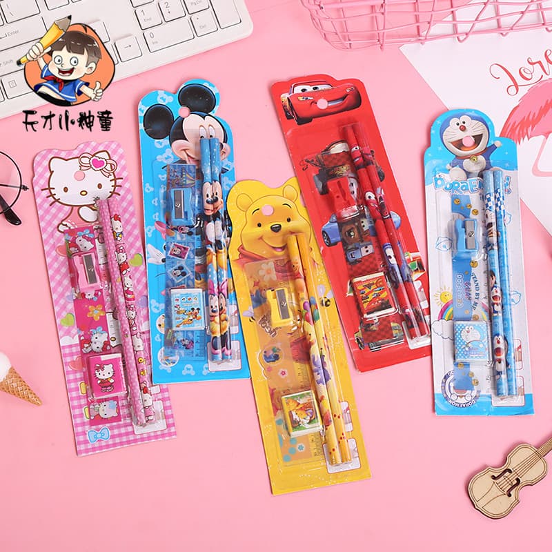 Creative Children's Supplies Stationery 5-Piece Set Kindergarten Gift Box Set Presents Elementary School Student Prizes Wholesale