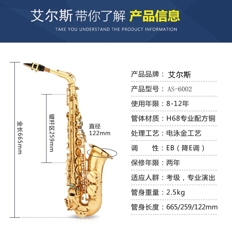 Saxophone Genuine Adult Beginner Eb Alto Saxophone for Self-Study Exam Performance