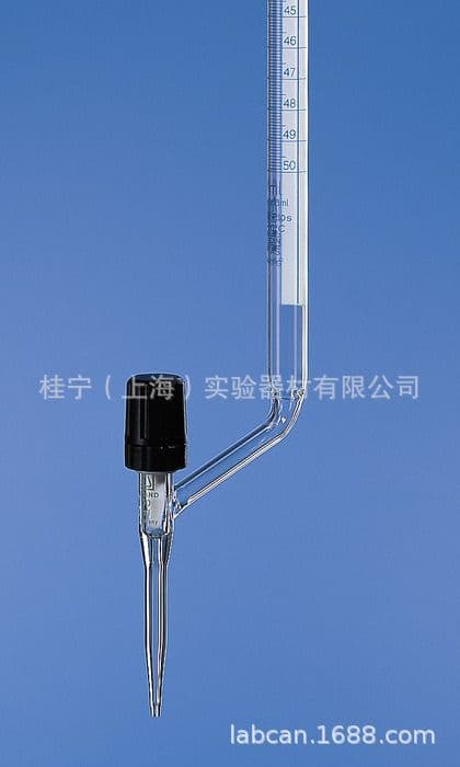 Brand 50ml acid-base burette, Lennar standard burette, transparent.