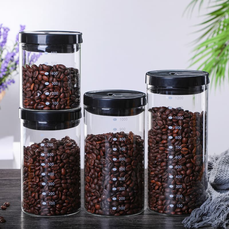 Glass Sealed Jar Storage Canister Coffee Can Tea Kitchen Grains Snack Milk Powder Container