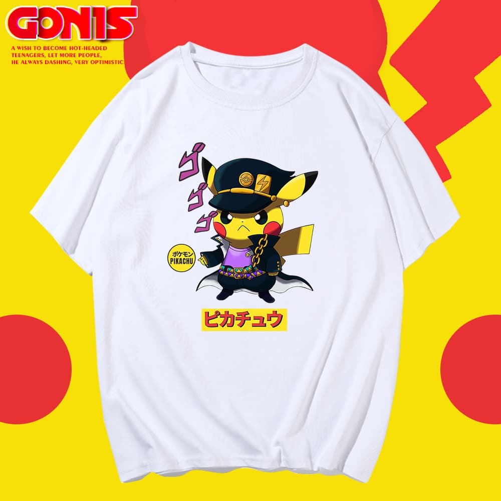 Y short-sleeved men's new Pikachu police fashion brand trend youth anime detective Pikachu loose T-shirt