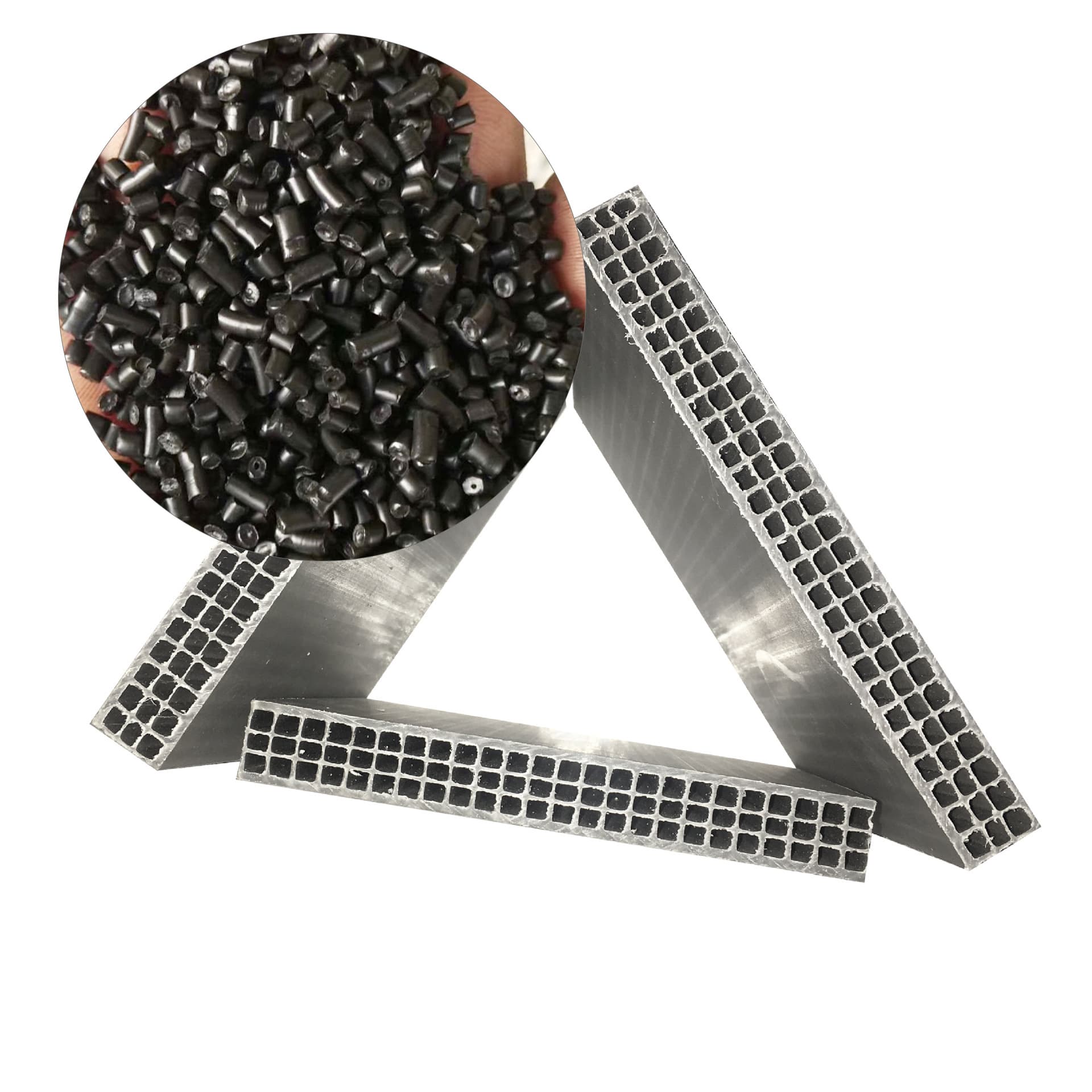 PP hollow building template pellets, plastic hollow template pellets, composite plastic building templates