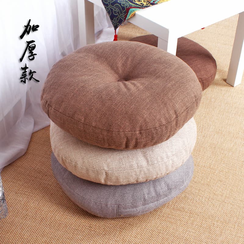 Linen Pouf Seat Cushion Thick Large Back Cushion Fabric Tea Ceremony Meditation Japanese Style Balcony Bay Window Tatami Seat Cushion
