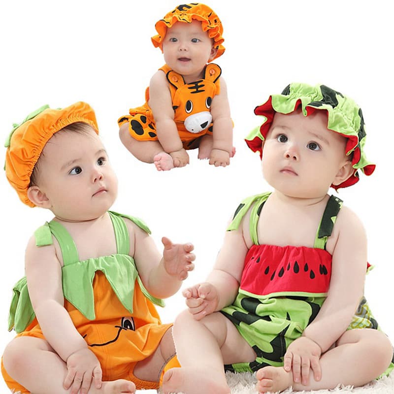 Baby Romper, Triangle Crawling Suit, Cute Cartoon Design, Lightweight Summer Fart Pants for Kids
