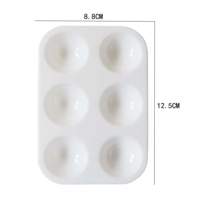 Special 6-hole plastic rectangular art painting palette white thickened children's simple coloring supplies wholesale