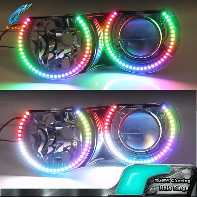 131MM 146MM RGBW Flow Angel Eye Ring 4-Piece Set for BMW E36 E46