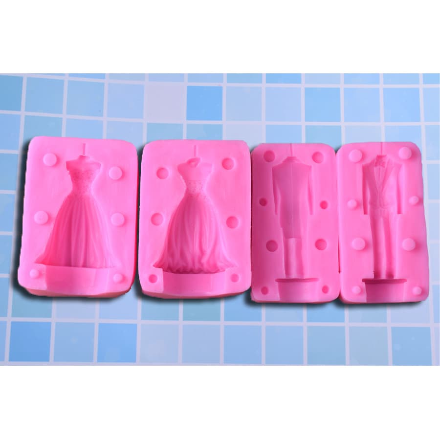Bride and Groom Wedding Dress Suit Fondant Silicone Mold DIY Chocolate Cake Decoration Clay Plaster Mold