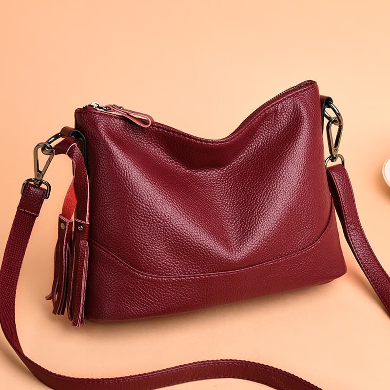 Women's Crossbody Bag 2022 New Fashion Small Shoulder Bag Korean Style Soft Leather Mother Bag for Middle-aged and Elderly Women
