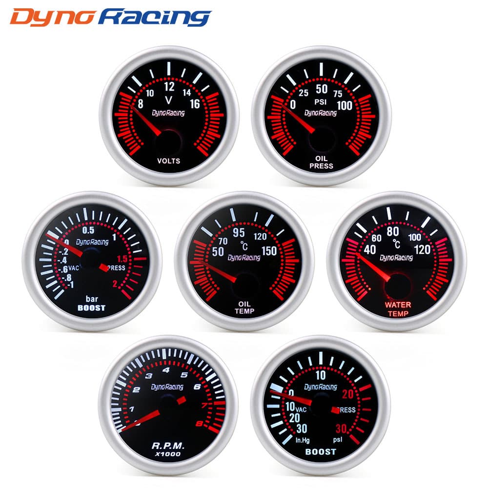 Dyno Racing Car 12v Tachometer Water Temperature Gauge Boost Gauge Oil Temperature Oil Pressure Voltmeter