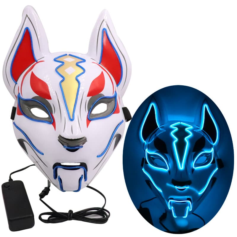 New Fortress Night Luminous Mask Tianhu Cold Light Mask Full Face Fox COSPLAY Props Halloween Party