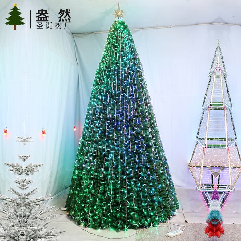 Factory Direct 4-20m Outdoor Large Christmas Tree Steel Frame Lighted Tree Christmas Decoration