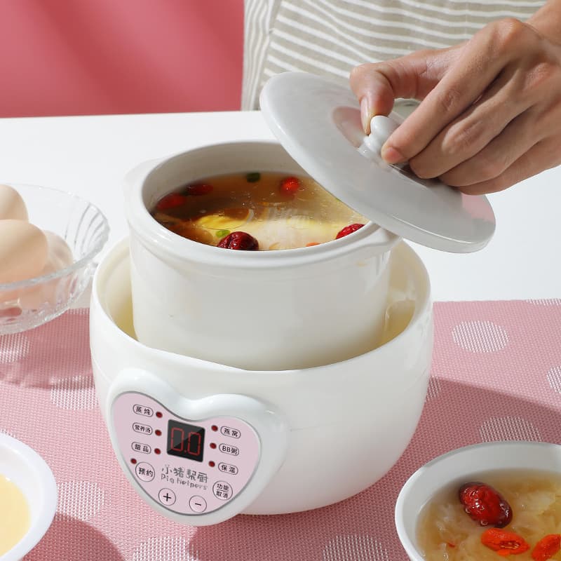 Automatic Reservation Electric Stew Pot Baby BB Bird's Nest Machine Mini Soup Pot Ceramic Electric Stew Pot White Porcelain Stew Soup