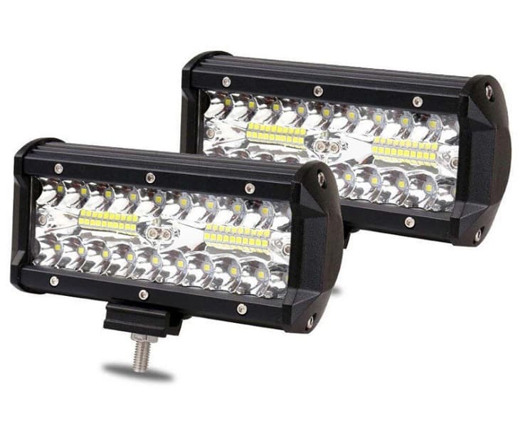 LED three-row long strip light, 120W, work light modification for off-road vehicles, roof light, off-road vehicle spotlight, long strip light.