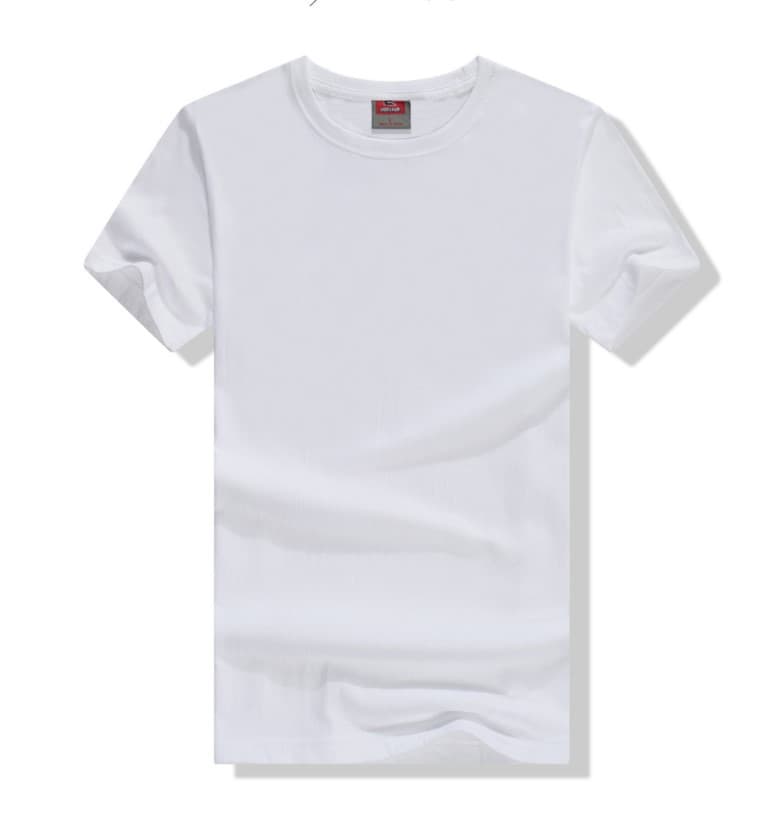White C-Label T-Shirt, Round Neck Short Sleeve Cotton T-Shirt, Thick Blank Promotional T-Shirt for Advertising, Factory Wholesale in Stock