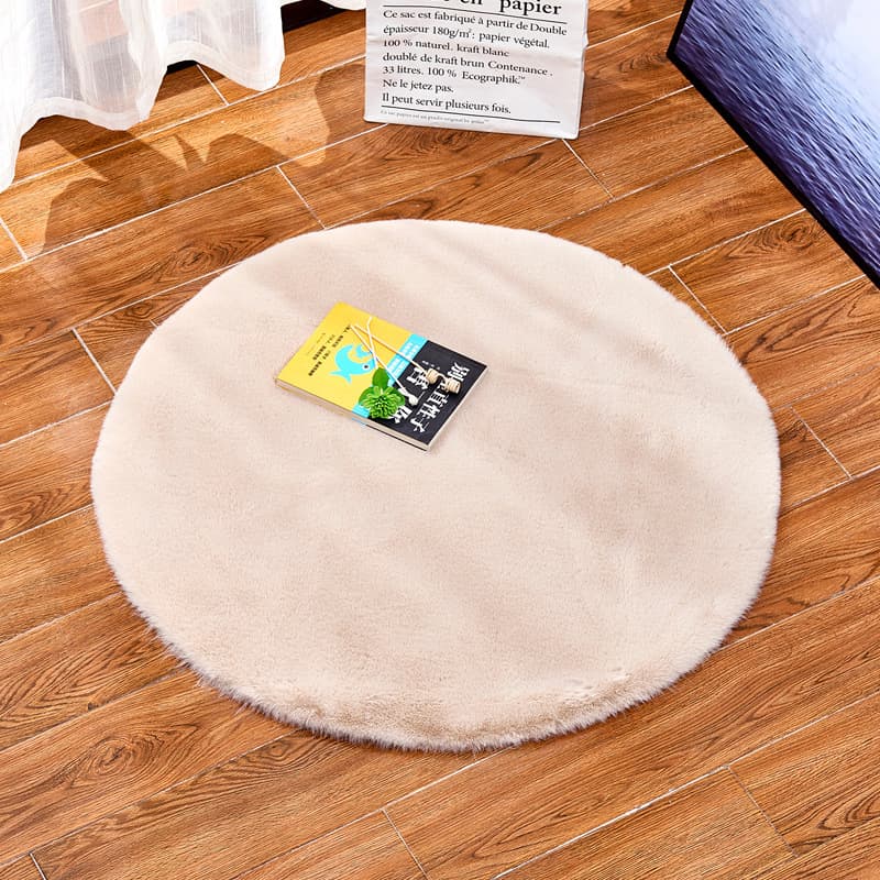 Manufacturer wholesale imitation rabbit fur carpet living room bedroom coffee table bedside round floor mat entry door foot mat short plush household