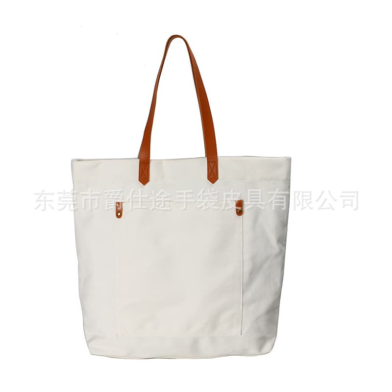 Creative New Canvas Shoulder Bag, Solid Color Eco-Friendly Cotton Tote, Large Capacity Canvas Shopping Bag
