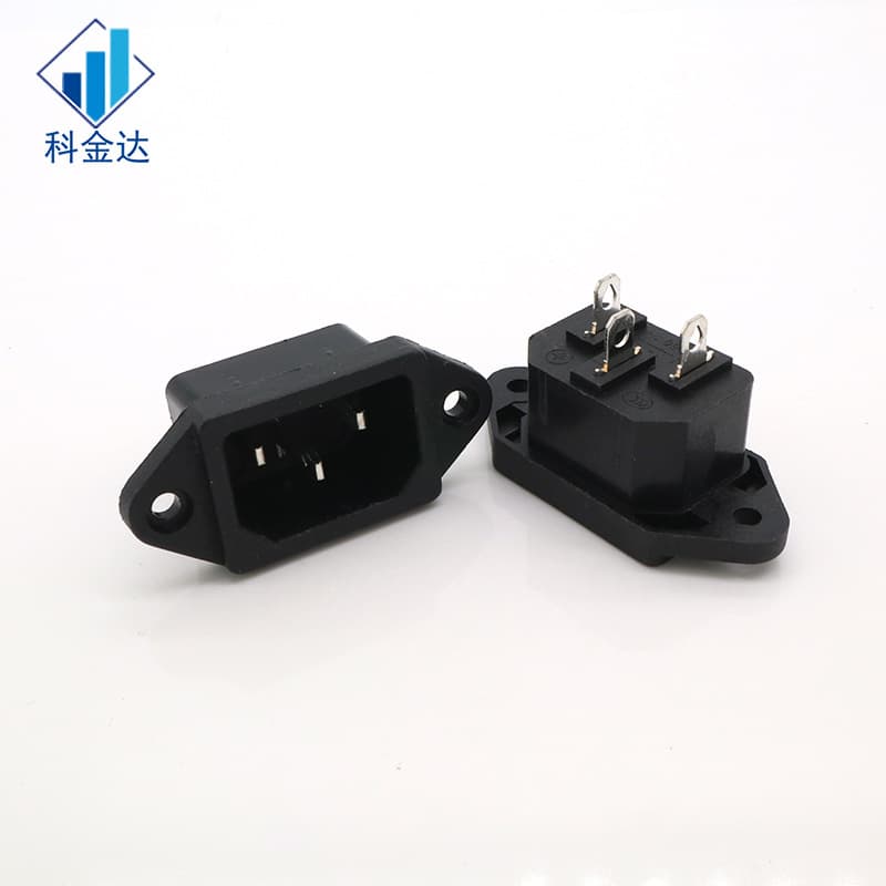 AC Power Socket AC-04 Three-Pin with Mounting Ears Fixed Hole Rice Cooker Electric Vehicle AC Socket